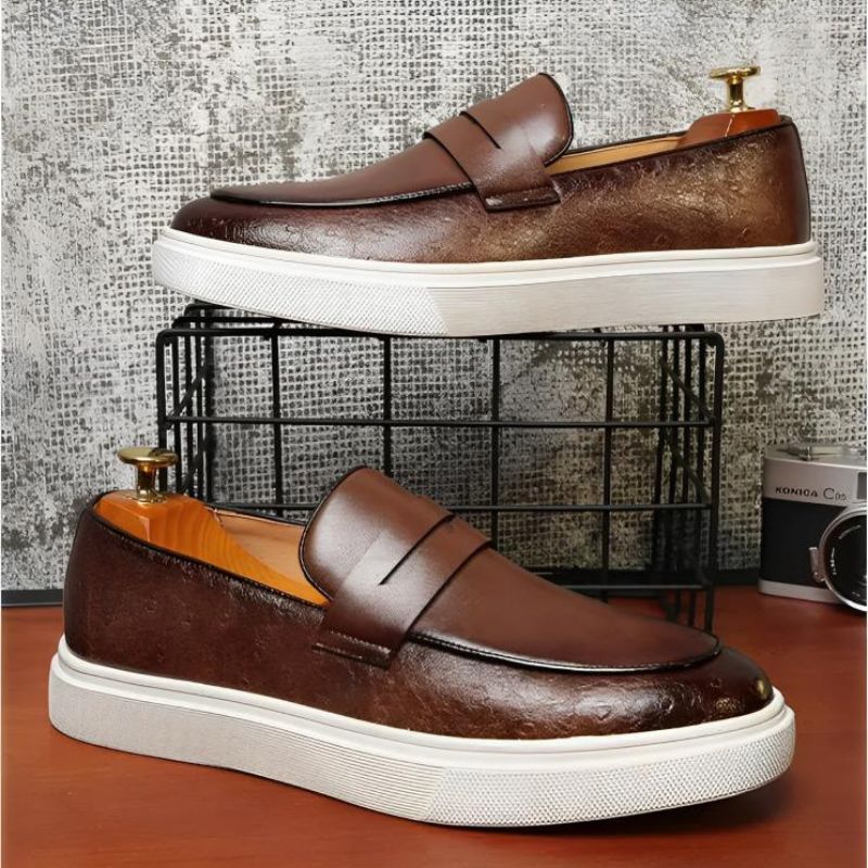 Sapato Mocassim Masculino Casual de Couro e Estilo Britânico