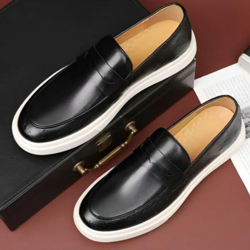 Sapato Mocassim Masculino Casual de Couro e Estilo Britânico