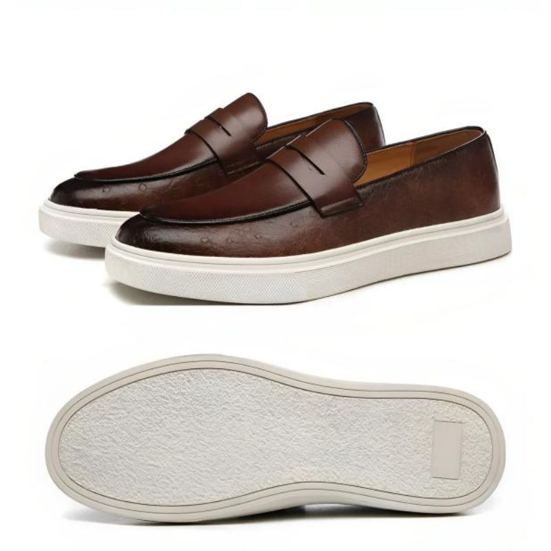 Sapato Mocassim Masculino Casual de Couro e Estilo Britânico