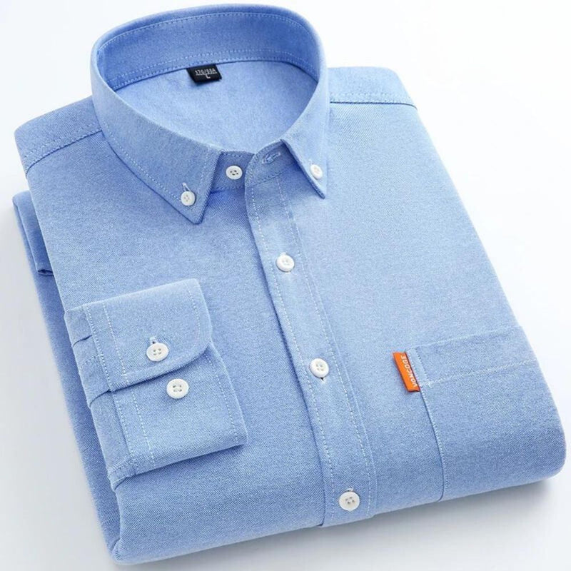 Camisa Social Masculina Oxford 100% Algodão Tecido Leve e Respirável