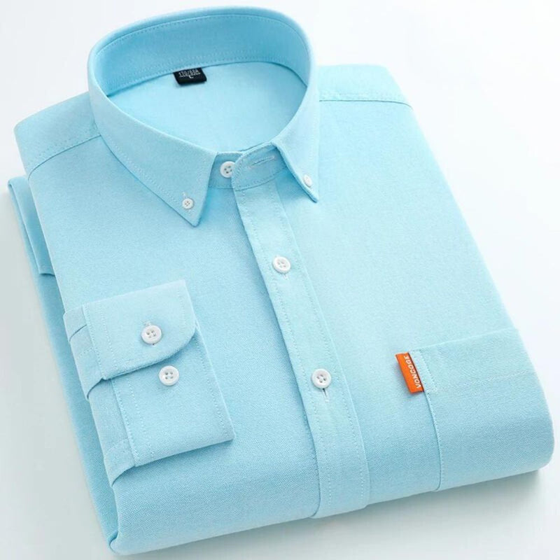 Camisa Social Masculina Oxford 100% Algodão Tecido Leve e Respirável