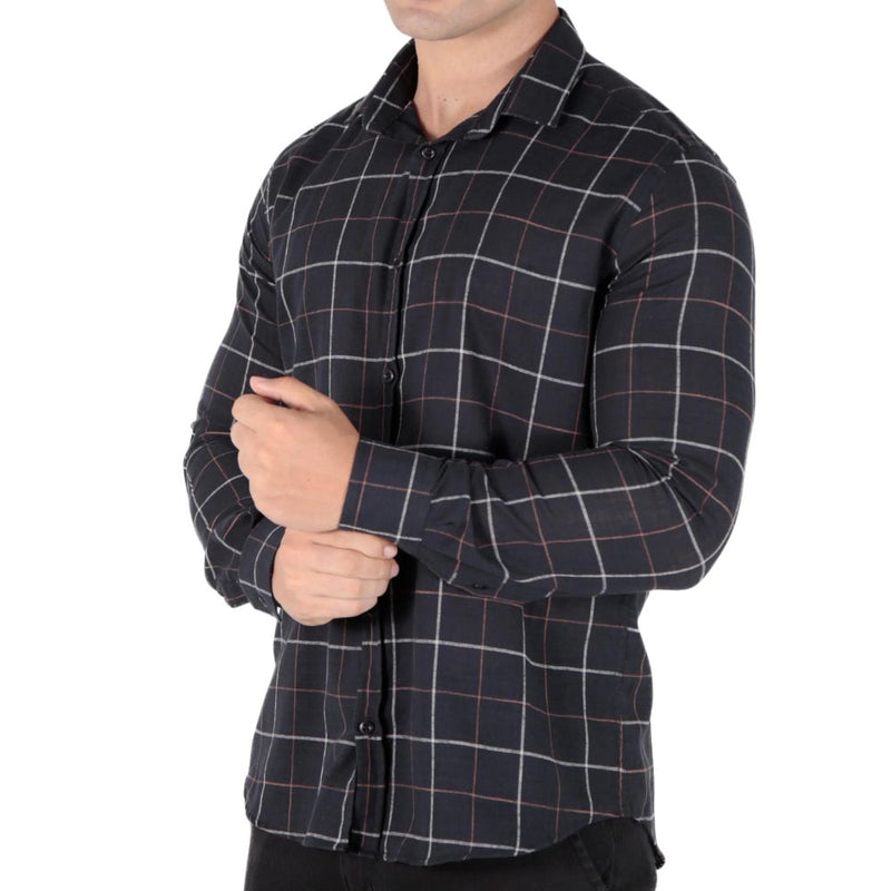 Camisa Social Masculina Xadrez Flamê Linha Urbano Style