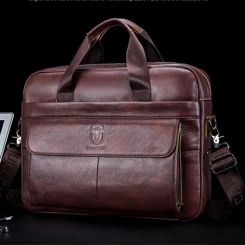 Bolsa de Ombro Masculina Bullcapitain em Couro Genuíno