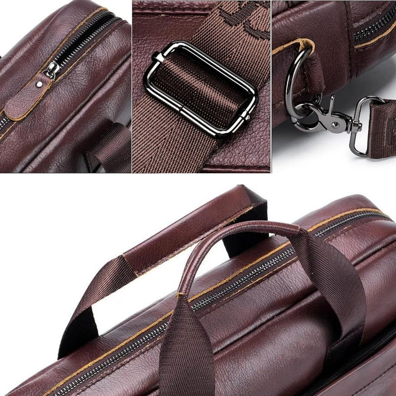 Bolsa de Ombro Masculina Bullcapitain em Couro Genuíno