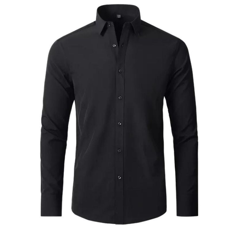 Camisa Social Masculina Manga Longa Anti - Rugas com Elastano