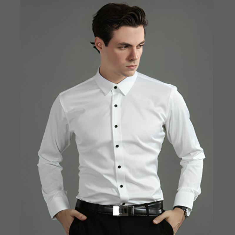 Camisa Social Masculina Manga Longa Anti - Rugas com Elastano