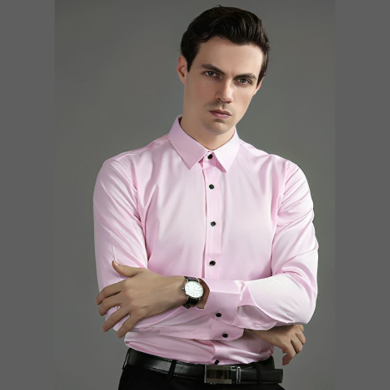 Camisa Social Masculina Manga Longa Anti - Rugas com Elastano