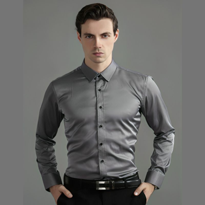 Camisa Social Masculina Manga Longa Anti - Rugas com Elastano