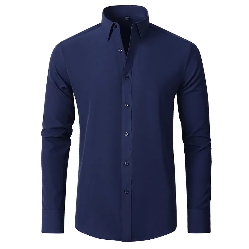 Camisa Social Masculina Manga Longa Anti - Rugas com Elastano