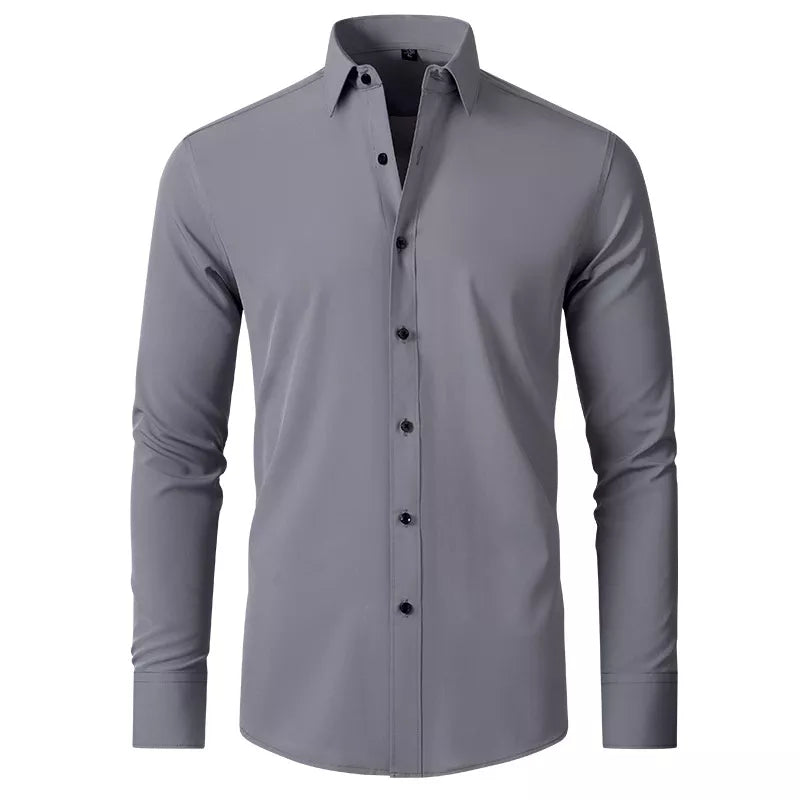 Camisa Social Masculina Manga Longa Anti - Rugas com Elastano