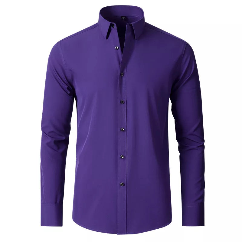 Camisa Social Masculina Manga Longa Anti - Rugas com Elastano