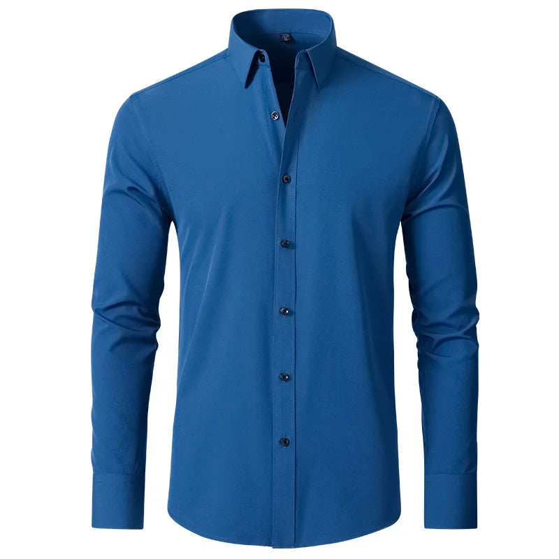 Camisa Social Masculina Manga Longa Anti - Rugas com Elastano