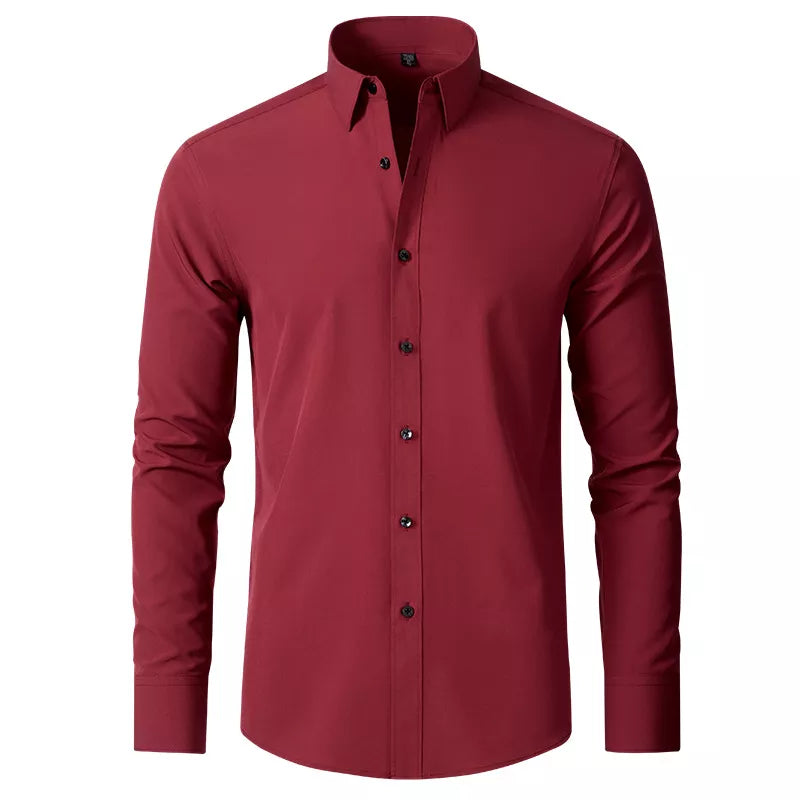 Camisa Social Masculina Manga Longa Anti - Rugas com Elastano