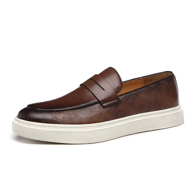 Sapato Mocassim Masculino Casual de Couro e Estilo Britânico