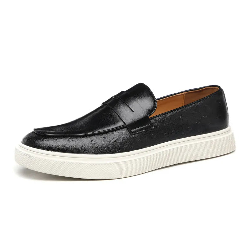 Sapato Mocassim Masculino Casual de Couro e Estilo Britânico