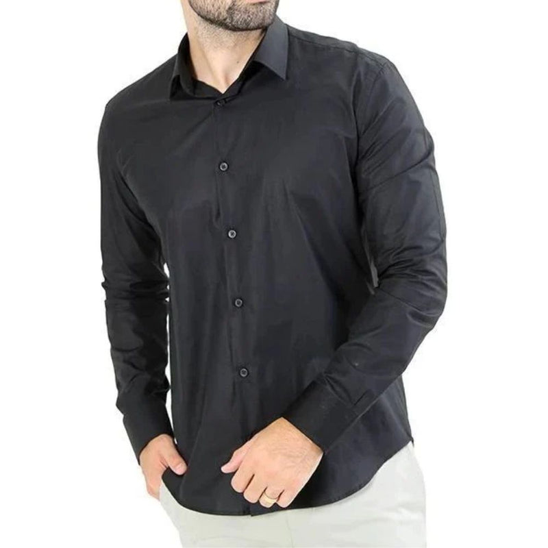 Camisa Social Masculina Slim Fit Manga Longa Linha UrbanoStyle